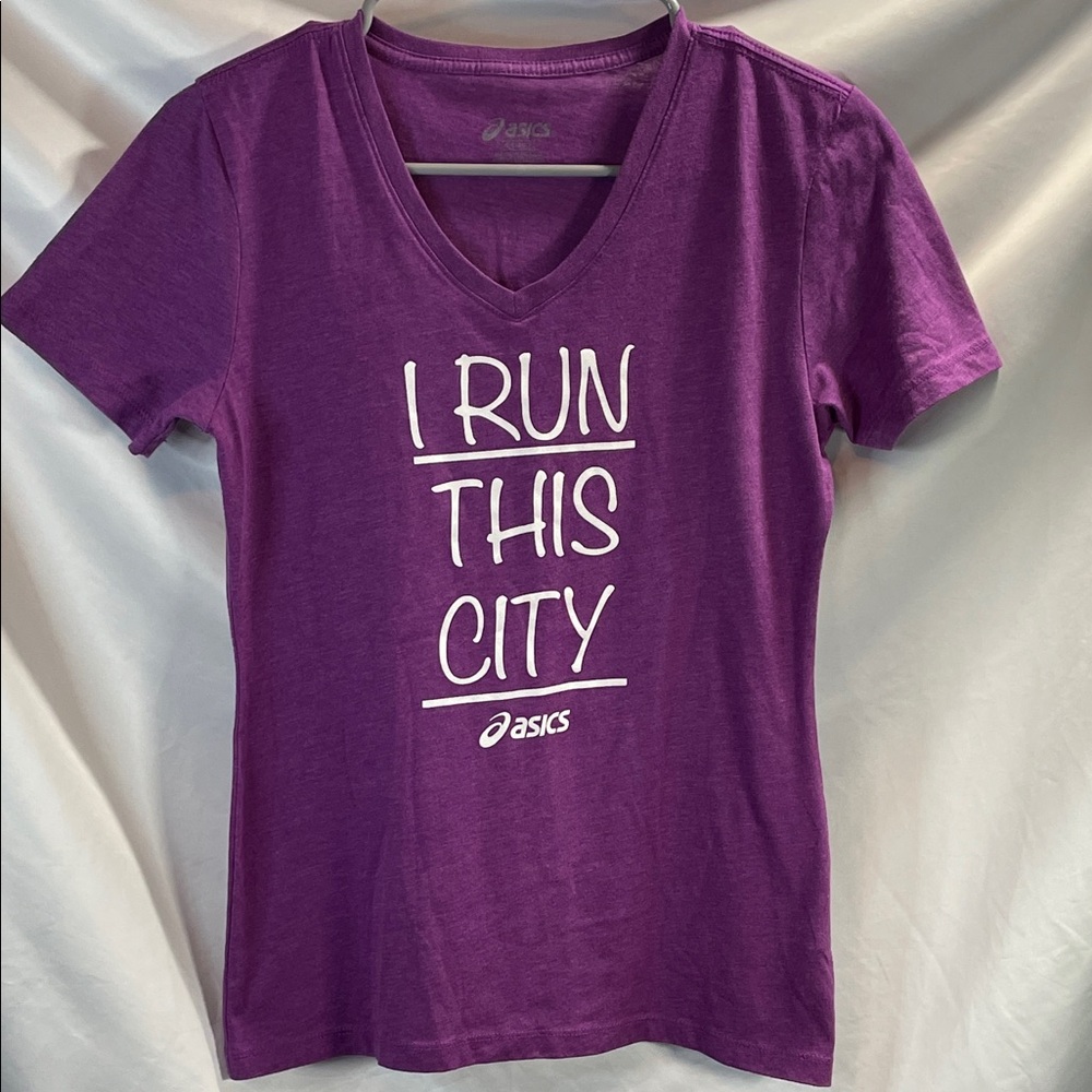 Asics Purple Kids V-Neck Tee